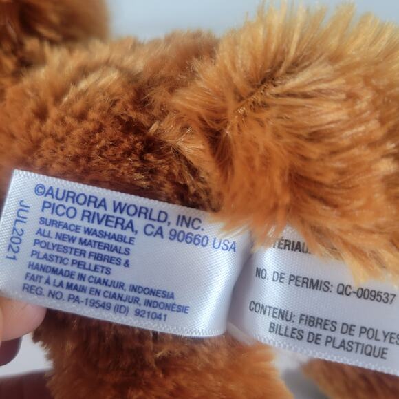 Fox Plush Stuffed Animal 8" Laying Toy Brown White Black JUL2021 Aurora World - Picture 13 of 16